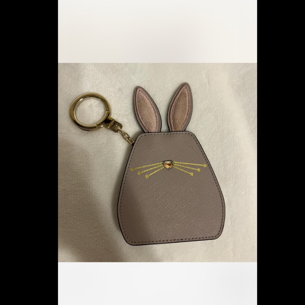 Kate Spade Bunny Key Fob / Gold Keychain Accessory NWOT